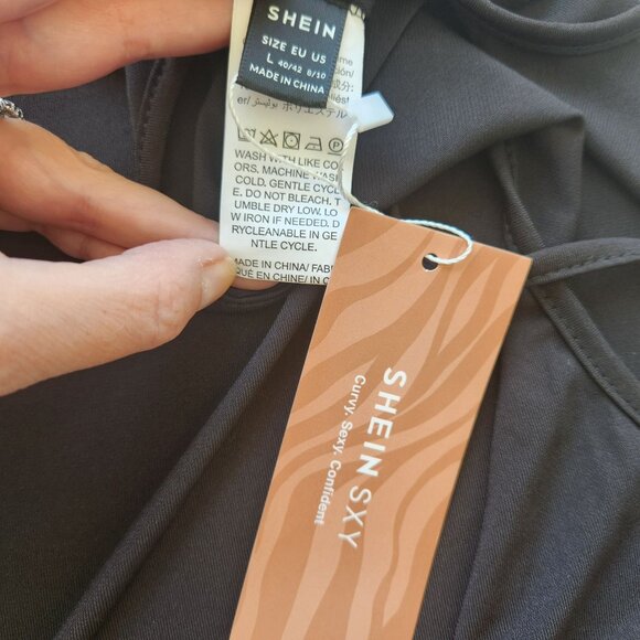 NEW Black Shein SXY Cutout Midi Thigh Party Sexy Siren Party Stretchy Summer - Picture 5 of 8